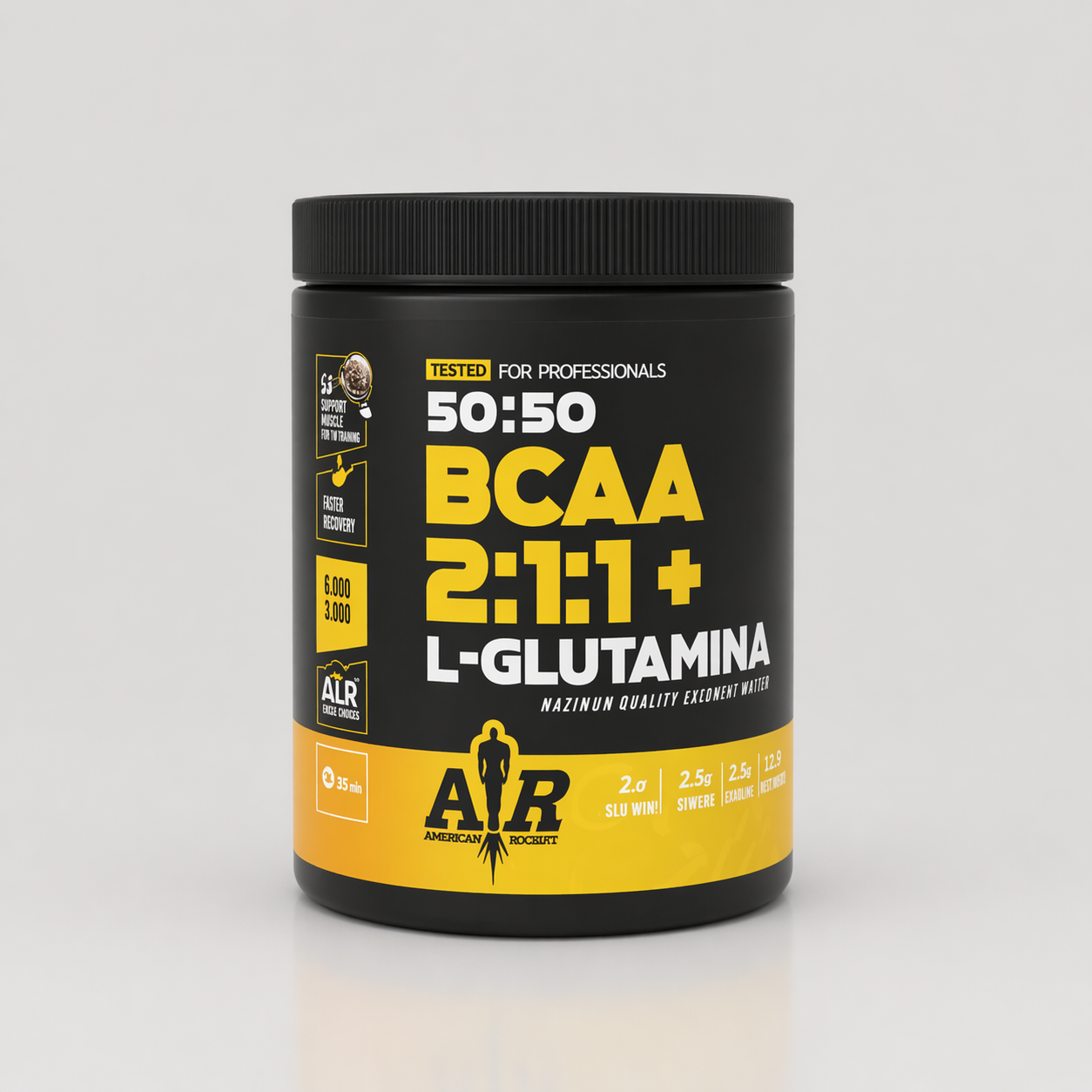 BCAA + Glutamina 50/50 500gr - AMERICAN ROCKET